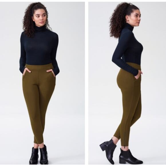 UNIVERSAL STANDARD Moro Pocket Signature Ponte Pant Olive Green Sz 16/18 {3V15} - Picture 1 of 2